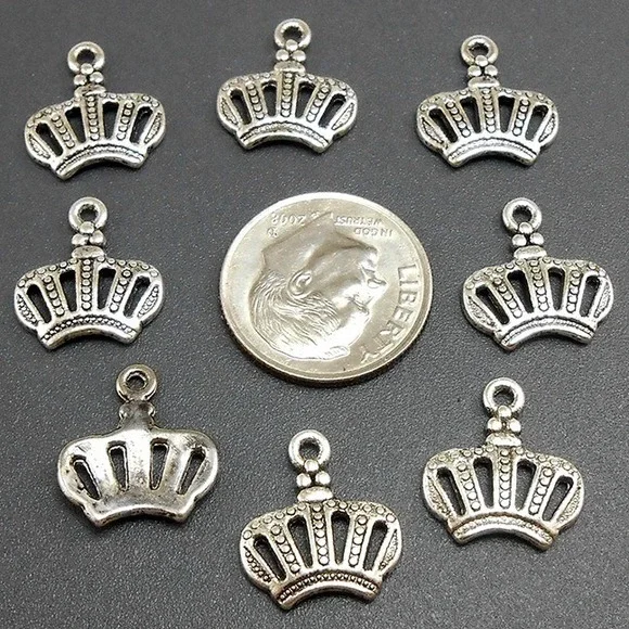 16pcs Crown Charms, royalty, jewelry‎ making supplies
