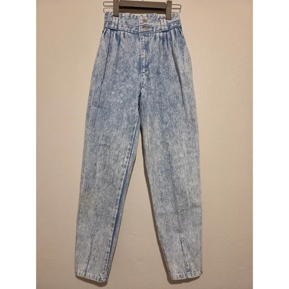 Vintage St Tropez Acid Wash High Waist Pleated Mom Jeans Size 10 Made in USA 23