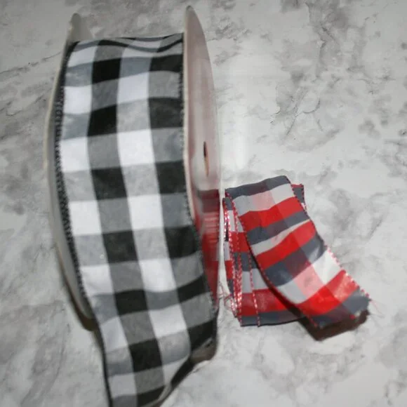 RIBBON #1446 - Fabric Plaid Gingham Farmhouse Cottage Core - 2 Rolls