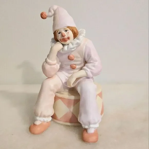 Vintage Enesco Sad Clown Music Box plays Send in the Clowns dated 1983 Korea