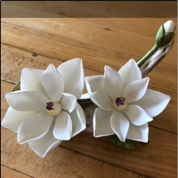 Lefton 1983 Vintage Bone China Magnolias Floral