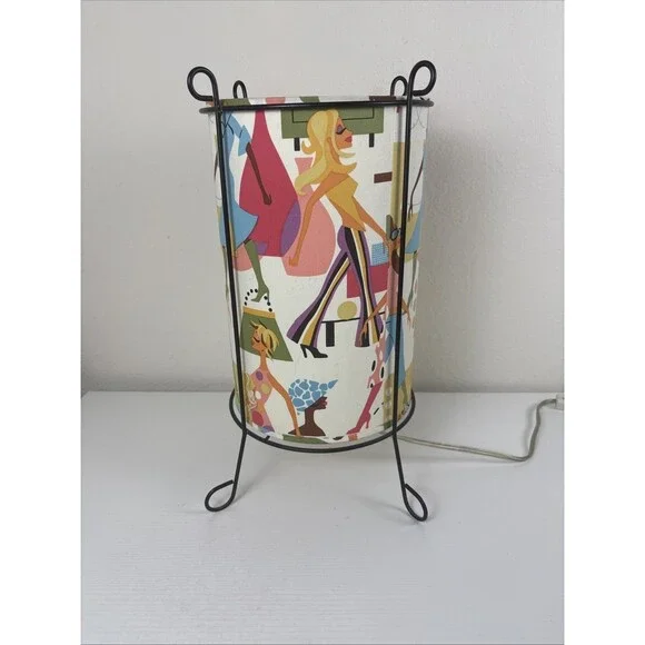 Vtg Tonner Dolls Fashion Wardrobe Print Lamp MCM Modern Century 50s Kitsch