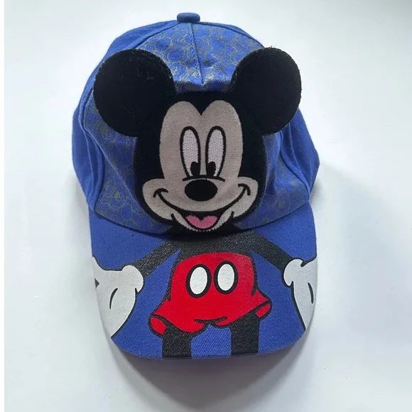 Disney Mickey Mouse Kids Blue Baseball Cap Hat 3D Ears‎ Character Graphic