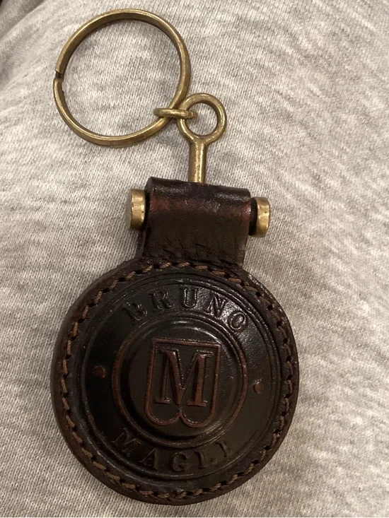 VTG Bruno Magli Brown Leather Key Fob very rare. Circa 1960s