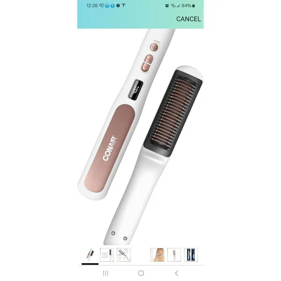 New Conair Double Ceramic Heated Straight Brush Upto 400F Antiscald Heated Plate