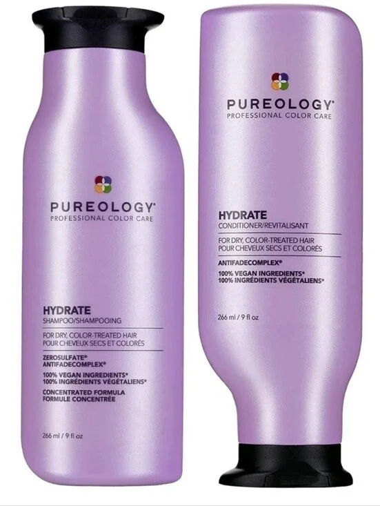 NWT FULL SET Pureology Hydrate Shampoo 226ml& Conditioner 226ml Duo 100% VEGAN
