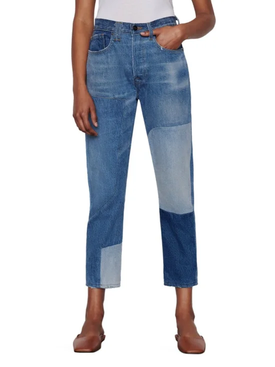FRAME Le Original High Rise Patchwork Crop Jeans NWT Size 29