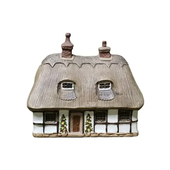 Vintage Denby Village Thatched Cruck Cottage Pottery Country House England Decor