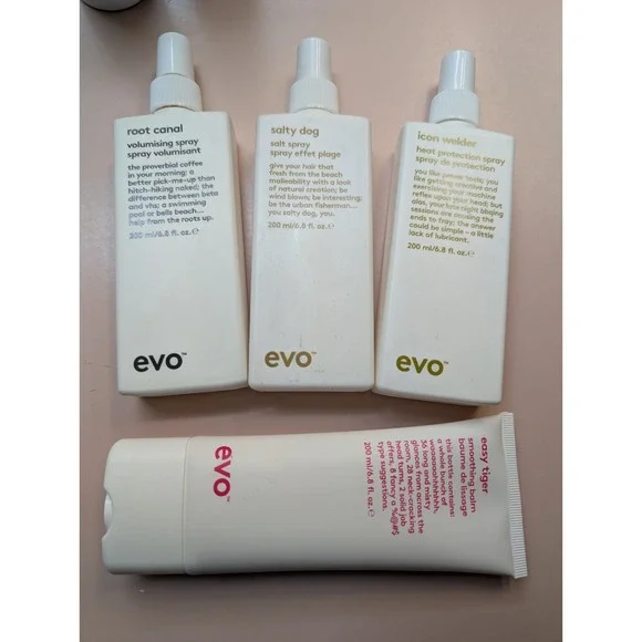 Evo Easy Tiger Balm Salty Dog Root Canal Icon Welder 6.8oz Frizz Control Lot