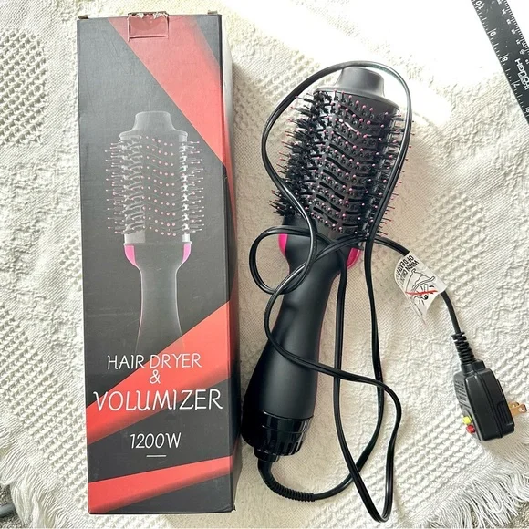 4-In-One Hair Dryer Styling Brush With Ceramic Oval Barrel and Volumizer 1200W