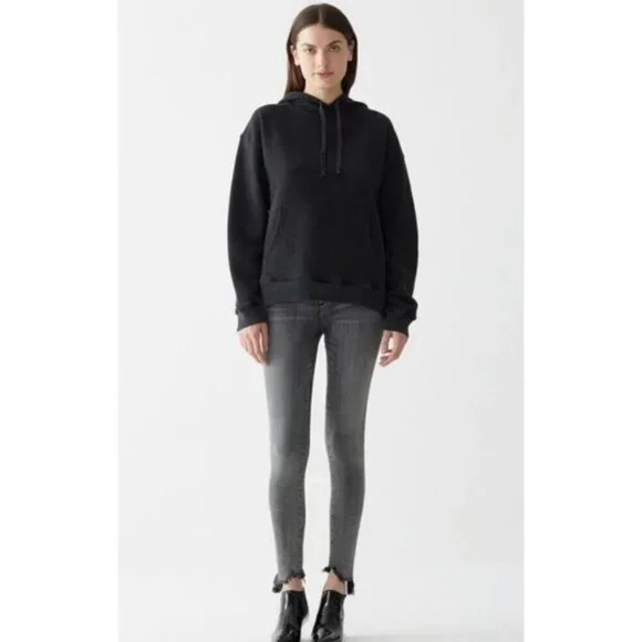 Agolde Sophie Hi Rise Skinny Raw Hem Washed Black/Gray Jeans Size 25