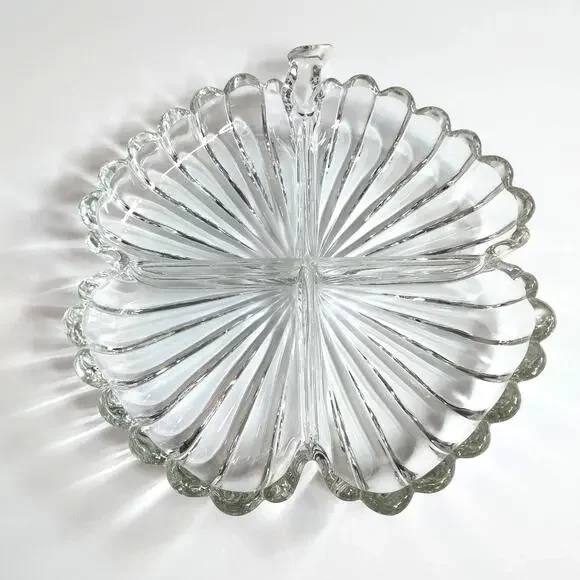 Princess House Apple shaped crystal candy dish 8.5