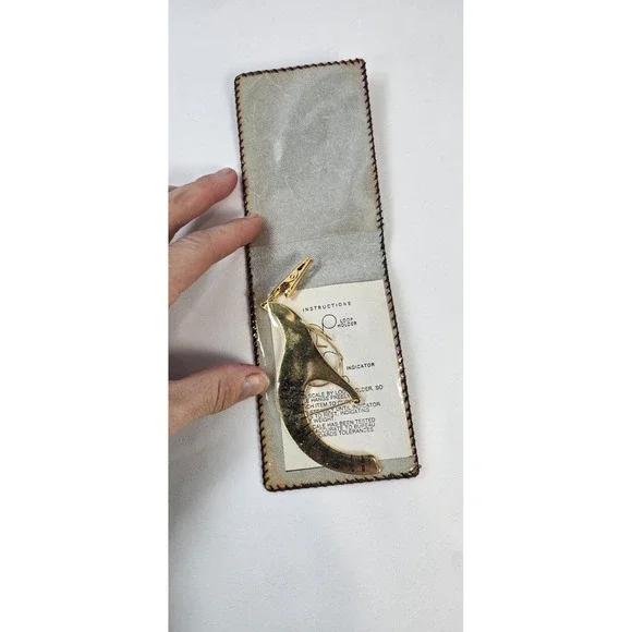 Vintage Brass Pocket Scale Keychain‎ Fish Scale 0-90g 0-4oz w/ Leather Case