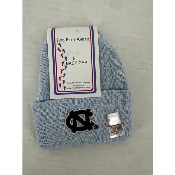 North Carolina Tar Heels Baby Hat Beanie Knit Logo Newborn Hospital Blue New