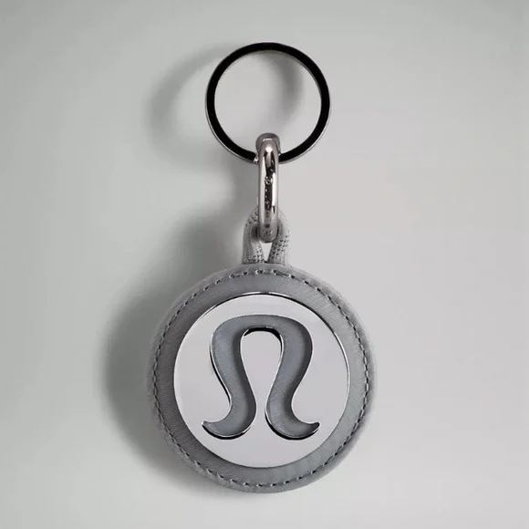 Lululemon Unisex Logo Bag Charm & Keychain, gray, NWT‎