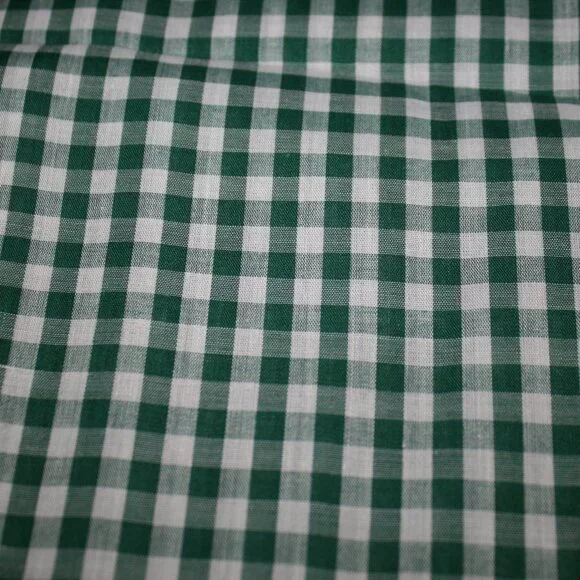 FABRIC 1367 - Gingham - Green and White Plaid Print - 45 x 58