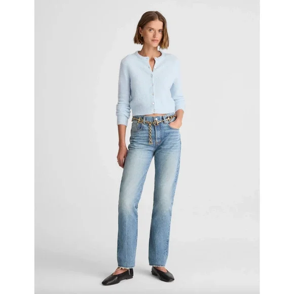 Madewell Alexa Chung Franny Straight Jean Oakwick Wash Blue Rigid US 23 NWT