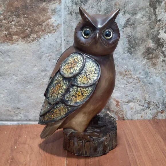 Large Ceramic Owl Figurine Home Decor 12 Inches