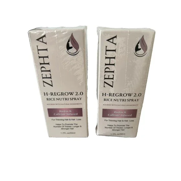 ZEPHTA H-REGROW 2.0 Rice Nutri Spray 1.7 Oz 2 PACKS Hair Regrowth NEW EXP. 2028