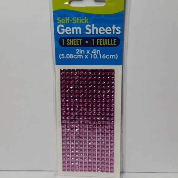 Self Stick Gem Sheets Pink 10 Sheets Tiny Crafts
