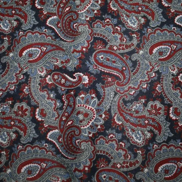 FABRIC #1377 - Poly Cotton - Patriotic Paisley Red White Blue - 48 x 45