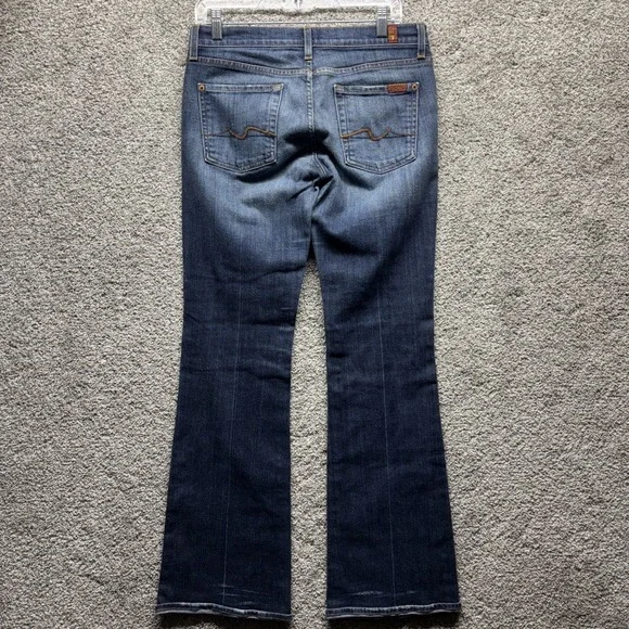 7 for All Mankind Womens Jeans Size 30‎ (32x32) Distressed Dark Wash Flare USA