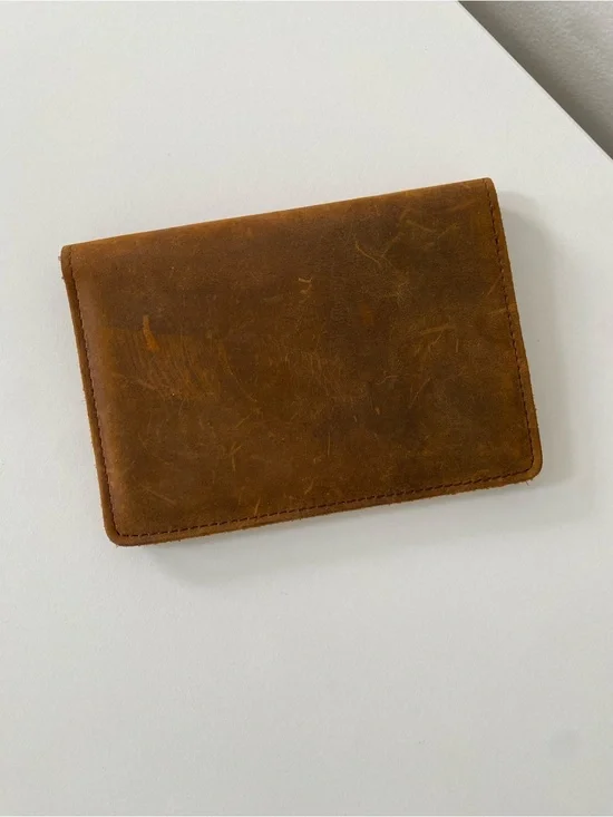 Classic Slim Rustic Leather Card Holder Wallet - Brown