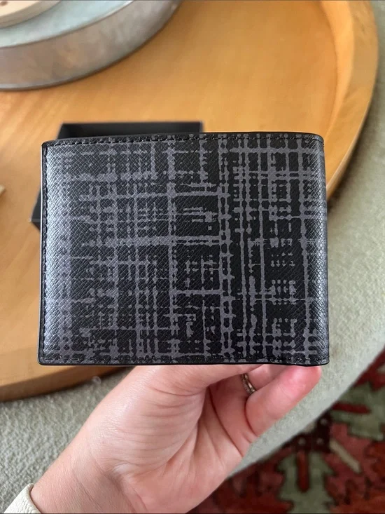 Michael Kors Black Patterned Men's Wallet with Subtle Logo