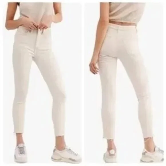 Free People White High Waist Skinny Jeans