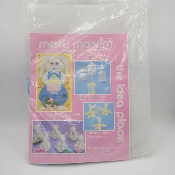 NEW BUNNY WITH EGG EASTER MARY MAXIM PLASTIC CANVAS KIT SEALED‎