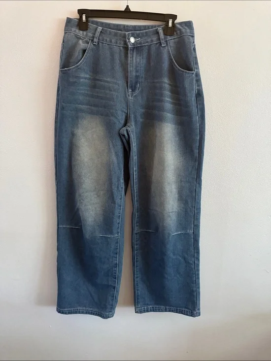 Nvfelix Women's Straight Leg Loose Denim Jeans Boyfriend Pants size Medium