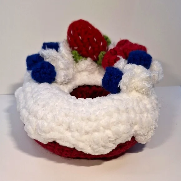 Handmade Amigurumi Decadent Red Velvet Donut