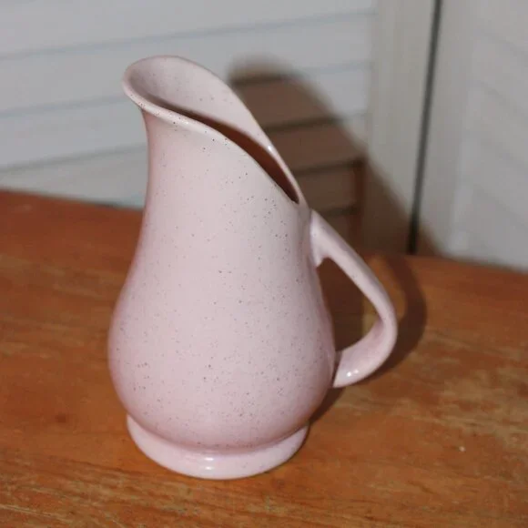 Brush McCoy Pink Pitcher Creamer Vase USA 932 Mid Century Modern Speckled 6