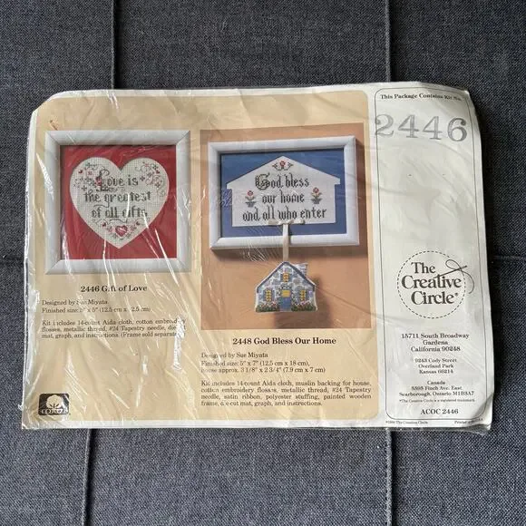 Gift Of Love Vintage Counted Cross Stitch Sampler Kit The Creative Circle - 1988