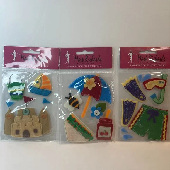Scrapbook Embellishments Felt Stickers Beach Bee Boat Scuba Paper Crafts Cards