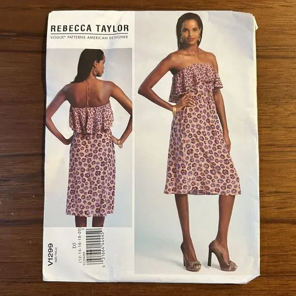 NEW Vogue Pattern American Designer REBECCA TAYLOR V1299 Tall 12-14-16-18-20