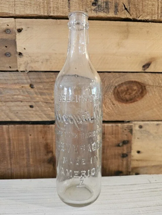 Antique 1900-1915 Clicquot-Club Clear Glass Beverage Bottle