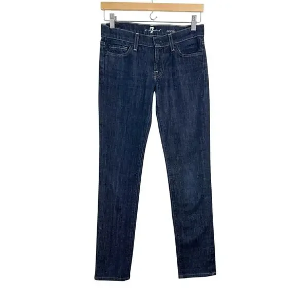 7 For All Mankind Roxanne Straight‎ Leg Skinny Jean Dark Wash Size 26