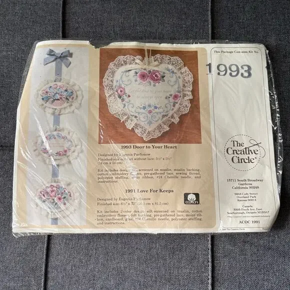 Door To Your Heart Vintage Stamped Cross Stitch Kit by The Creative Circle 1989