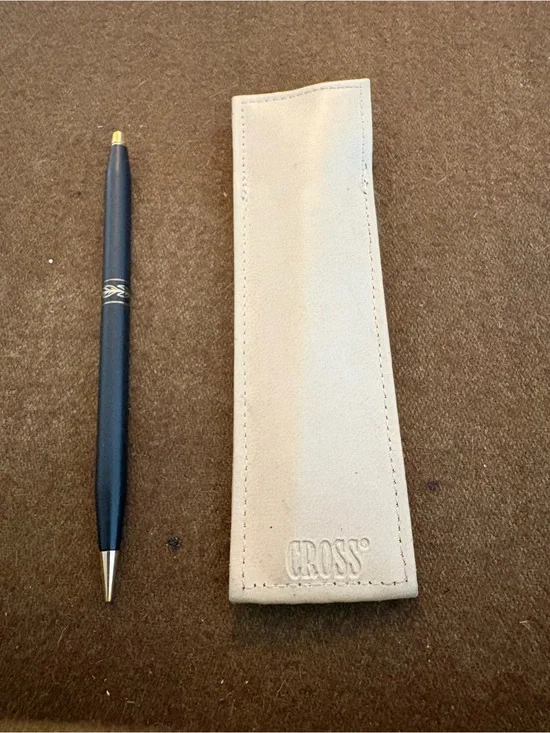 Vintage Cross mechanical pencil leather case suede