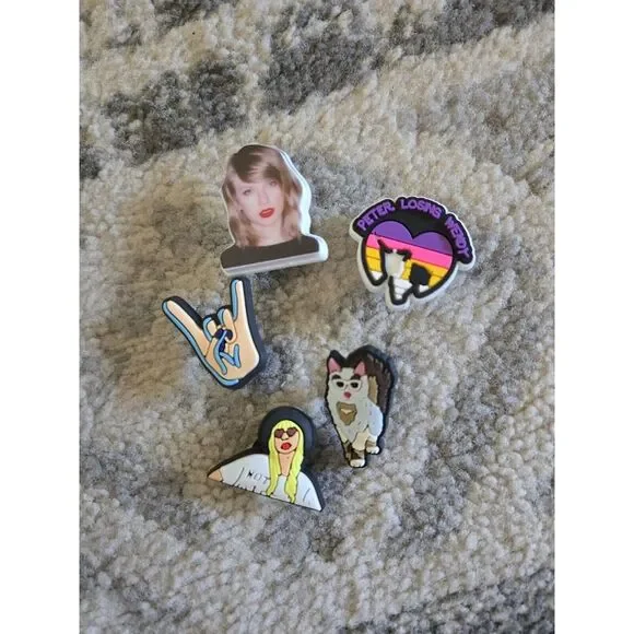 Croc Jibbitz Silicone Taylor swift set of 5 Swiftie Lover Era Colorful‎ Lot 4