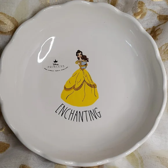 Rae Dunn Enchanting Princess Plate‎ - Yellow and White