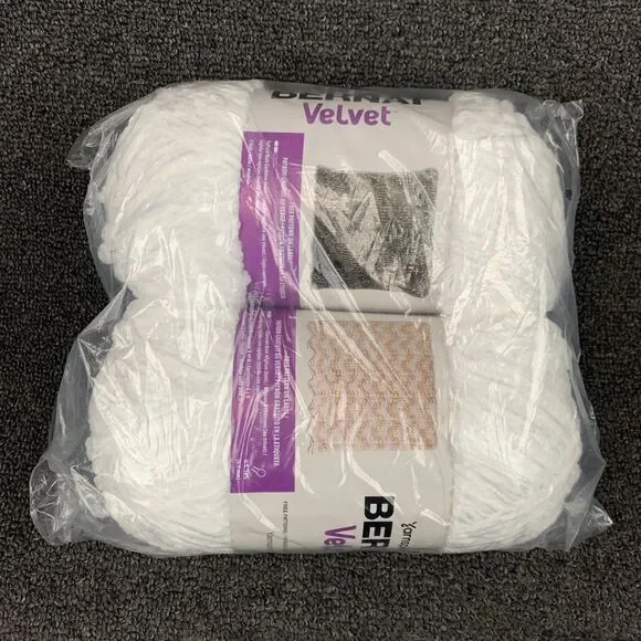 Lot Of 2 Bernat Velvet Big Ball Yarn White 10.5oz 315yds Each New
