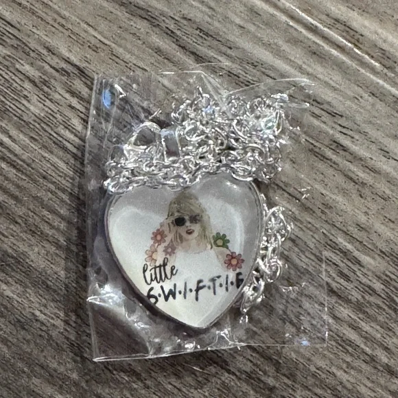 Little Swiftie Heart Pendant Necklace with Silver Chain