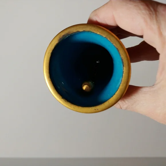 Vintage Blue Painted Enamel Bell