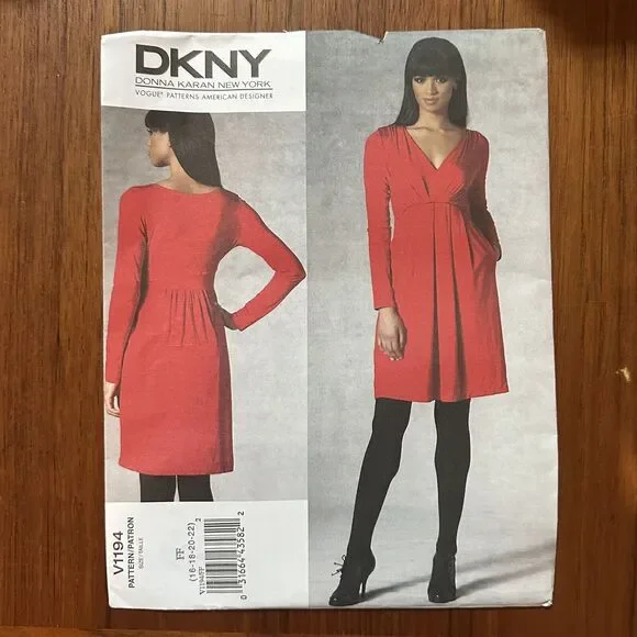 NEW Vogue Pattern V1194 DKNY Size- 16-18-20-22