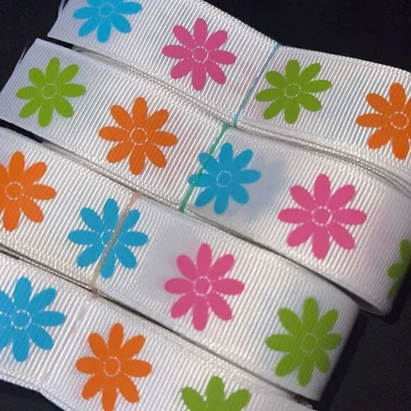 Grosgrain Ribbon 7/8” 5 yards 5/$20 hair bows shipping supplies flowers daisies