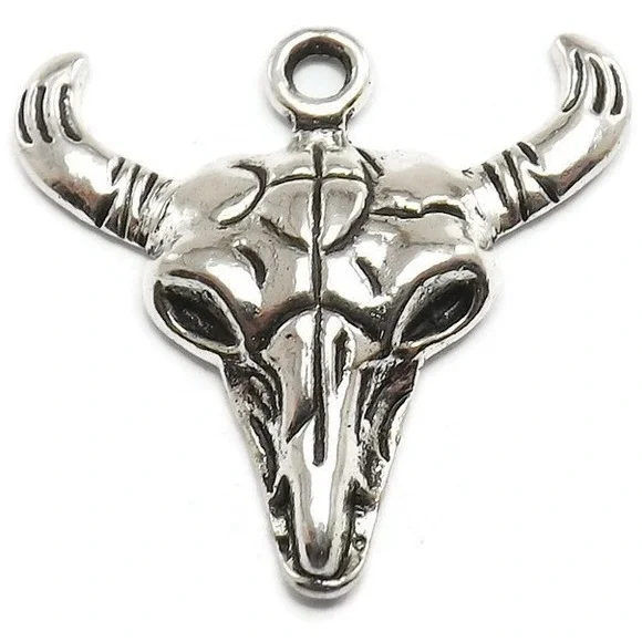 6pcs Cattle Skull Charms, bull livestock western cowboy, jewelry‎ supplies