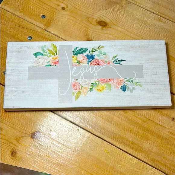 Floral Cross Wall Art Decor