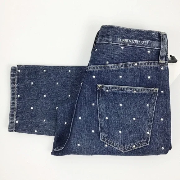 NWT Current / Elliott Vintage Crop Slim Studded Jean | 24